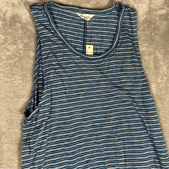 Madewell Dress Womens Large Highpoint Tank Dress In Fairbury Stripe Beachy Mini - Picture 6 of 10